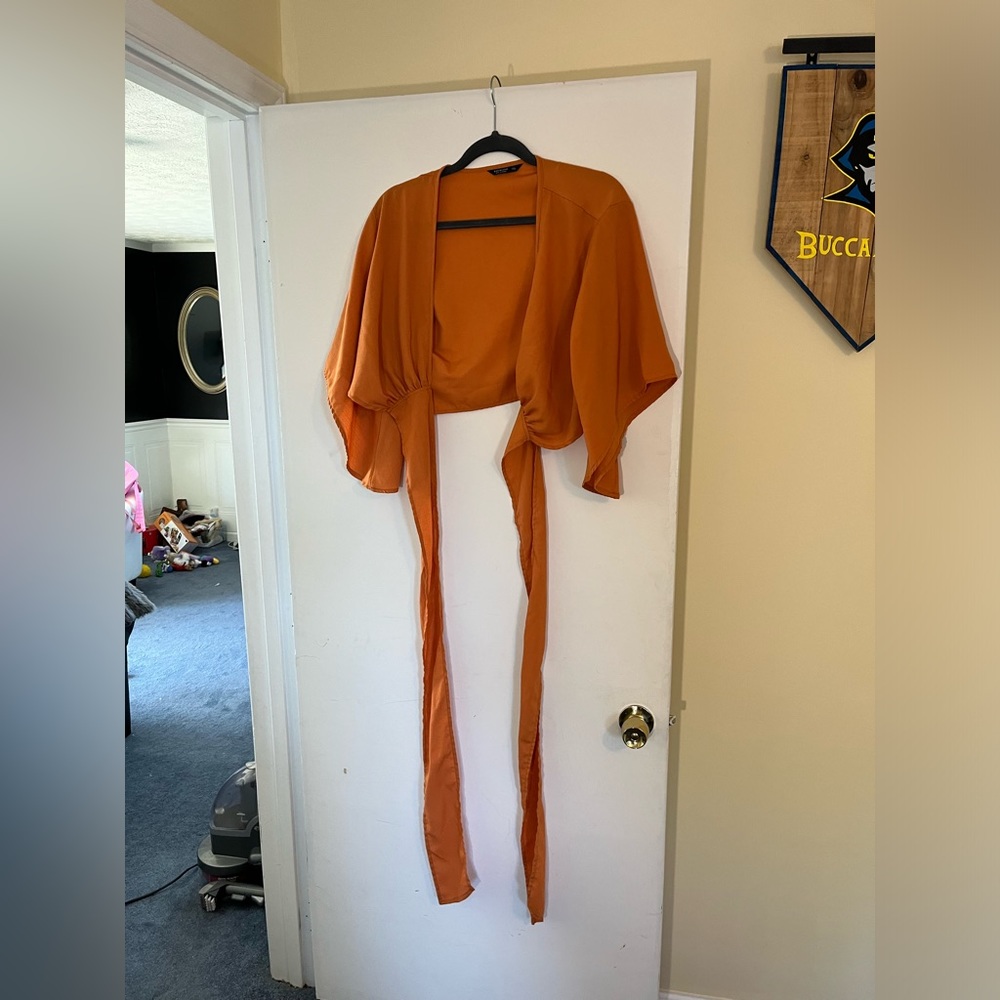 Orange Criss Cross Top